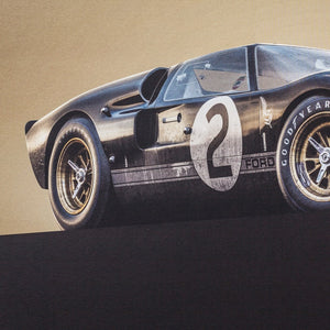 Affiche Ford GT40 24h Le Mans 1966 zoom