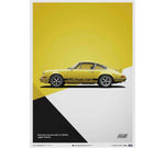 Affiche poster automobilist Porsche 911 RS Jaune