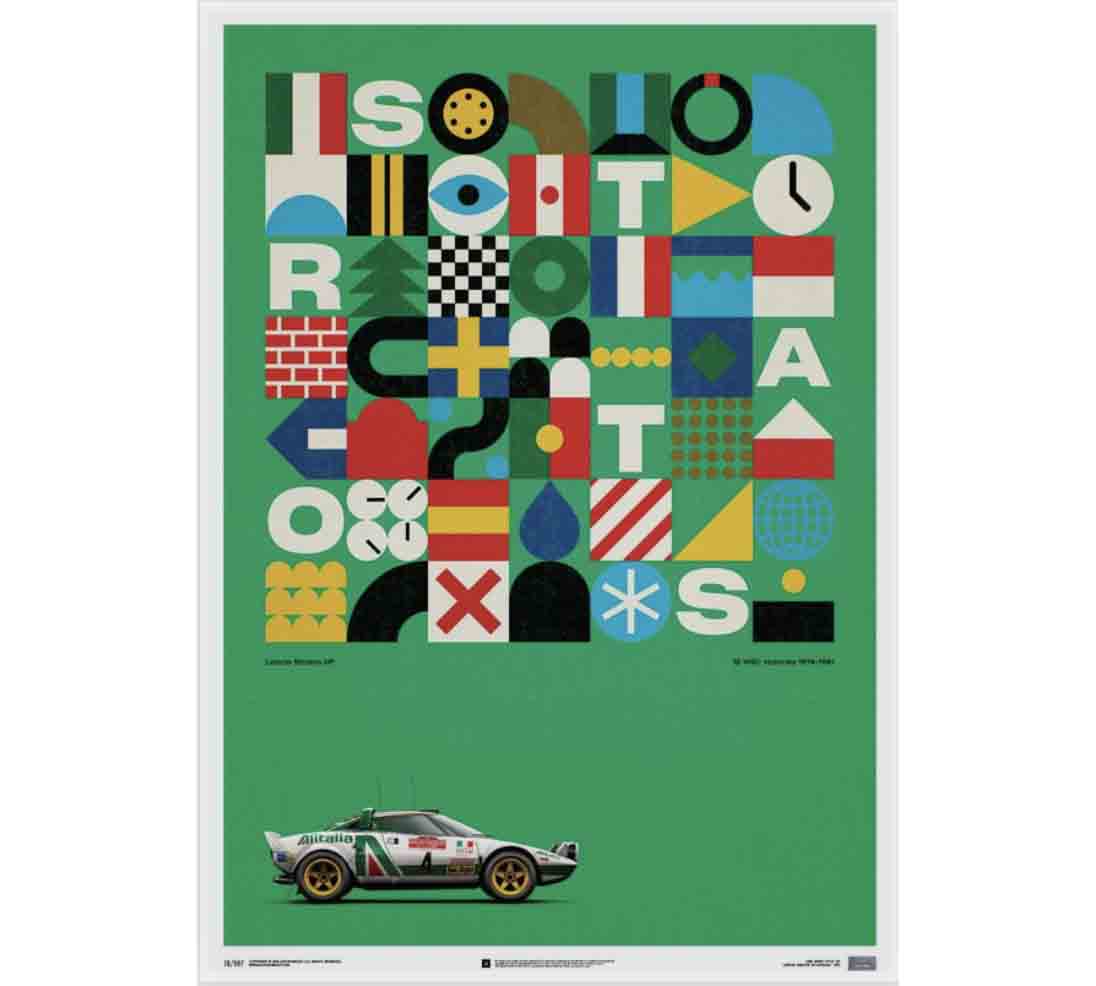 AFFICHE AUTOMOBILIST Lancia Stratos VERTE 