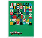 AFFICHE AUTOMOBILIST Lancia Stratos VERTE 