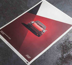 AFFICHE AUTOMOBILIST PORSCHE RS ROUGE SUR FOND BETON