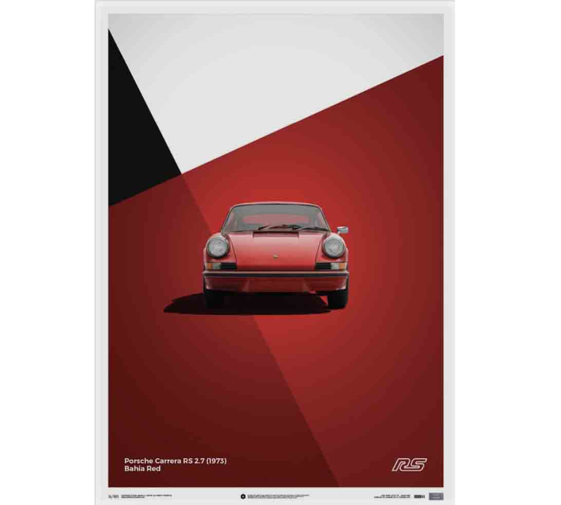 AFFICHE AUTOMOBILIST PORSCHE RS ROUGE