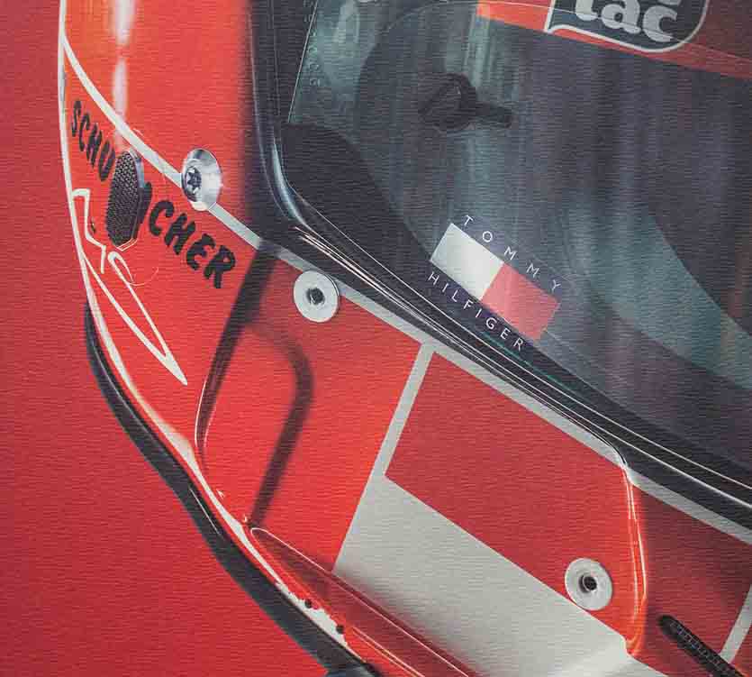 AFFICHE-FERRARI-SCHUMCHER-CASQUE-Détails