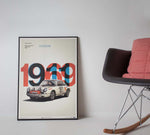 AFFICHE PORSCHE 911 1969 VAINQUEUR TOUR DE FRANCE