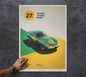 Affiche Poster Ferrari 250 GTO fond béton