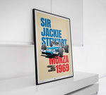 Poster affiche F1 Jackie Stewart décor blanc