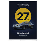 Affiche Ferrari 250 GTO bleu foncé Goodwood 1962