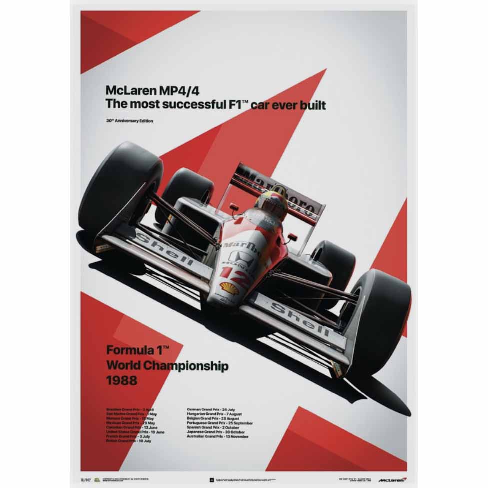 Affiche McLaren MP4/4 - Ayrton Senna