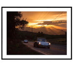 photo Vince Perraud Porsche Sunset encadrée grand noir