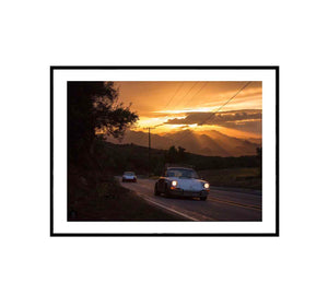 photo Vince Perraud Porsche Sunset encadrée petit noir