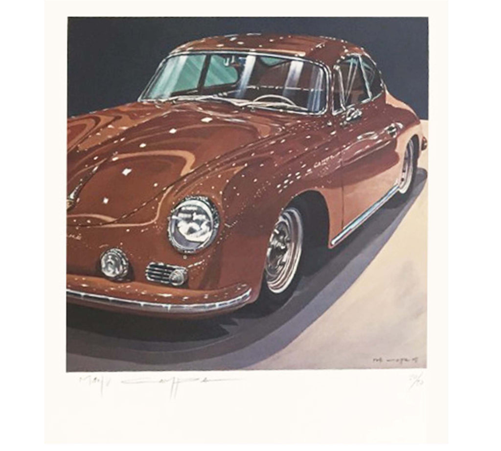 Affiche Porsche 356 marron