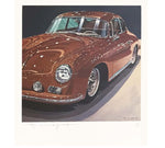 Affiche Porsche 356 marron