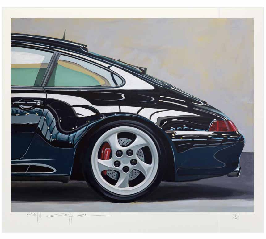 affiche manu campa Porsche 992 noir