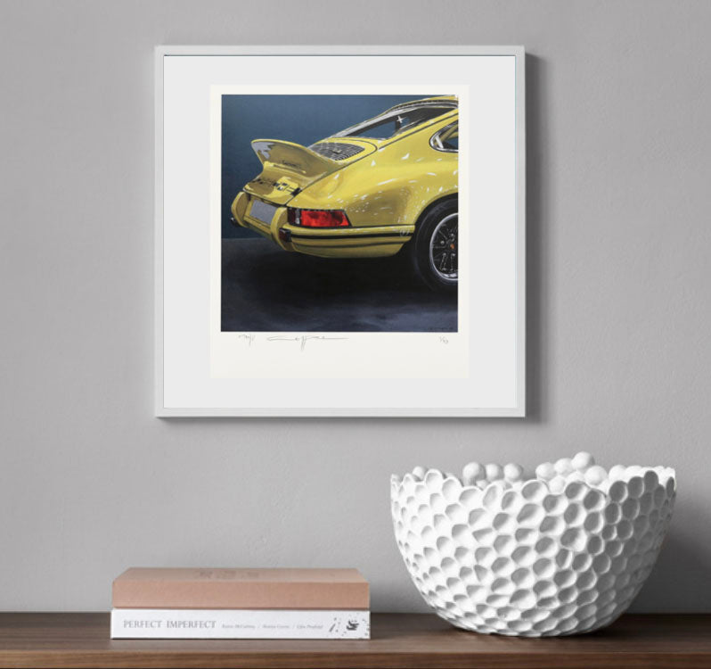 Lithographie : Porsche 911 Carrera RS jaune