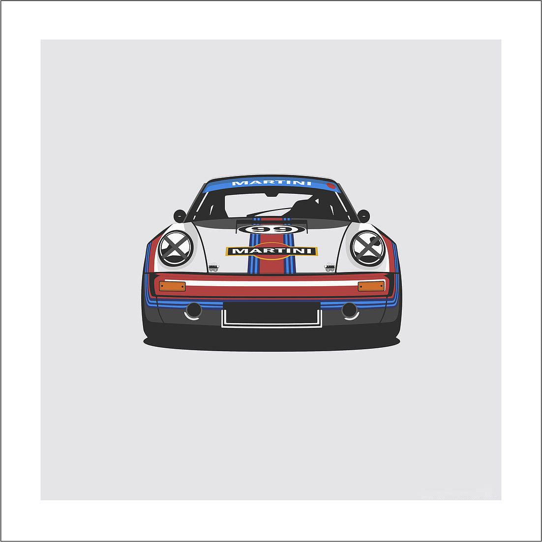 AFFICHE PORSCHE RS MARTINI