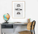 AFFICHE REMOVE BEFORE PORSCHE TURBO 930 PETIT BUREAU CHAISE EN BOIS