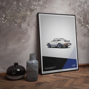 AFFICHE ENCADREE PORSCHE 911 RS parquet 